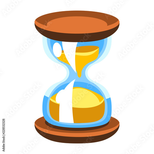 Cartoon vector hourglass, sandglass