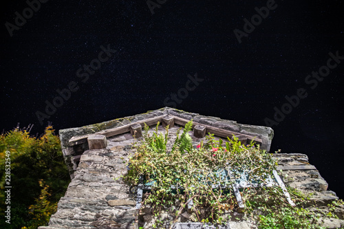 Ambleside At Night. Lake District UK. Slate House. Nebulus milky way timelapse.