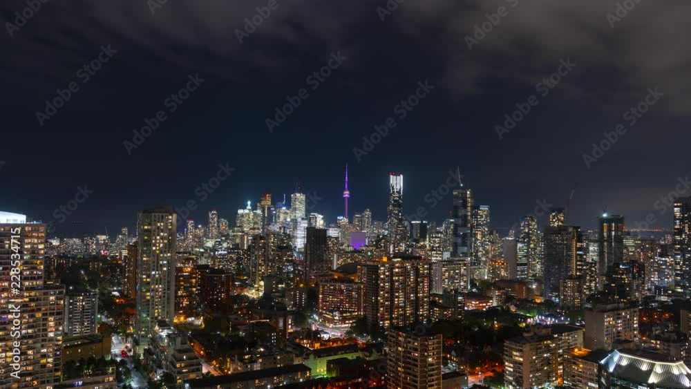 Big City Modern Night Skyline in Toronto Big City Modern Night Skyline in Toronto