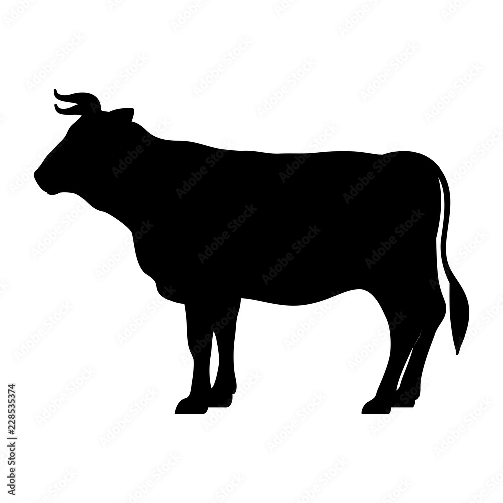 Εκτύπωση καμβά cute ox silhouette manger character