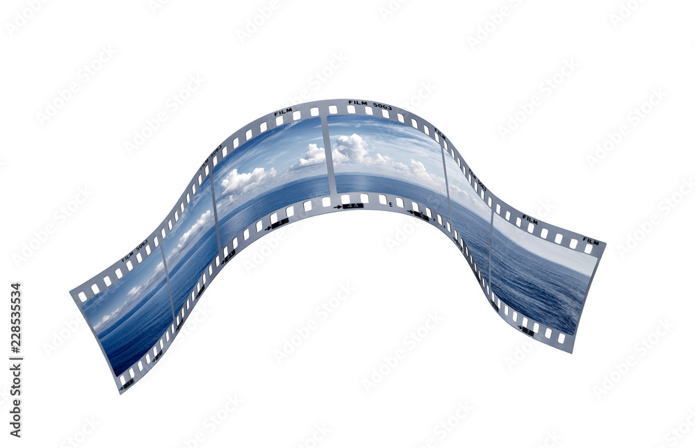Obraz premium Photographic filmstrips showing a seascape. Tourism and agency travel concept.