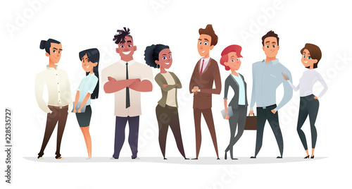Collection of charming young businessmen and managers. Flat modern cartoon style. photo