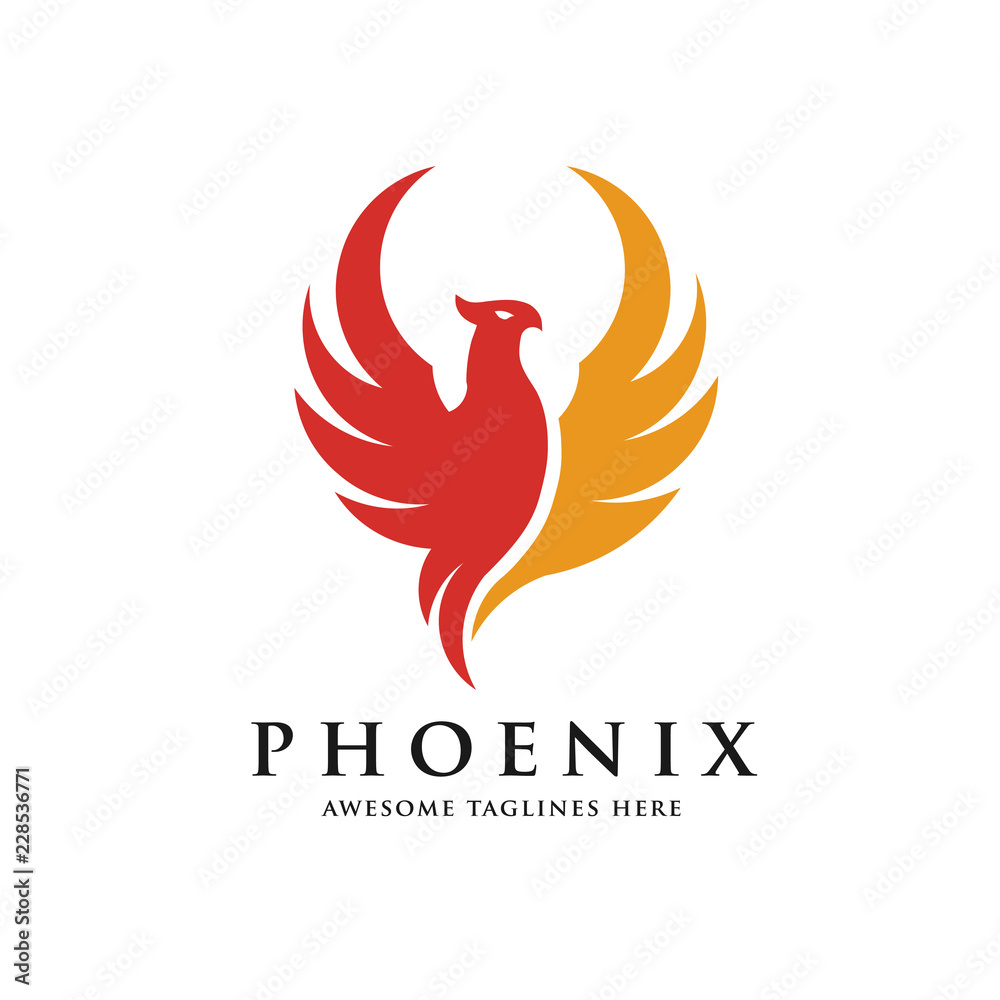 Fototapeta premium luxury phoenix logo concept, best phoenix bird logo design