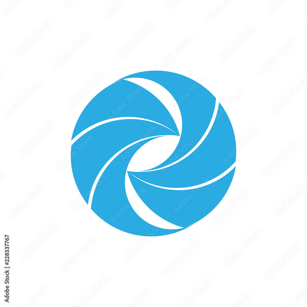 Circle with swirl Two Bird Beak logo 