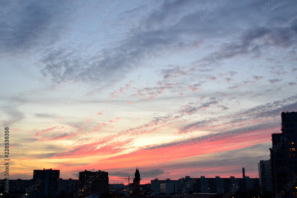 Fototapeta premium Sunset over the city