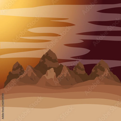 desert sunset manger scene background