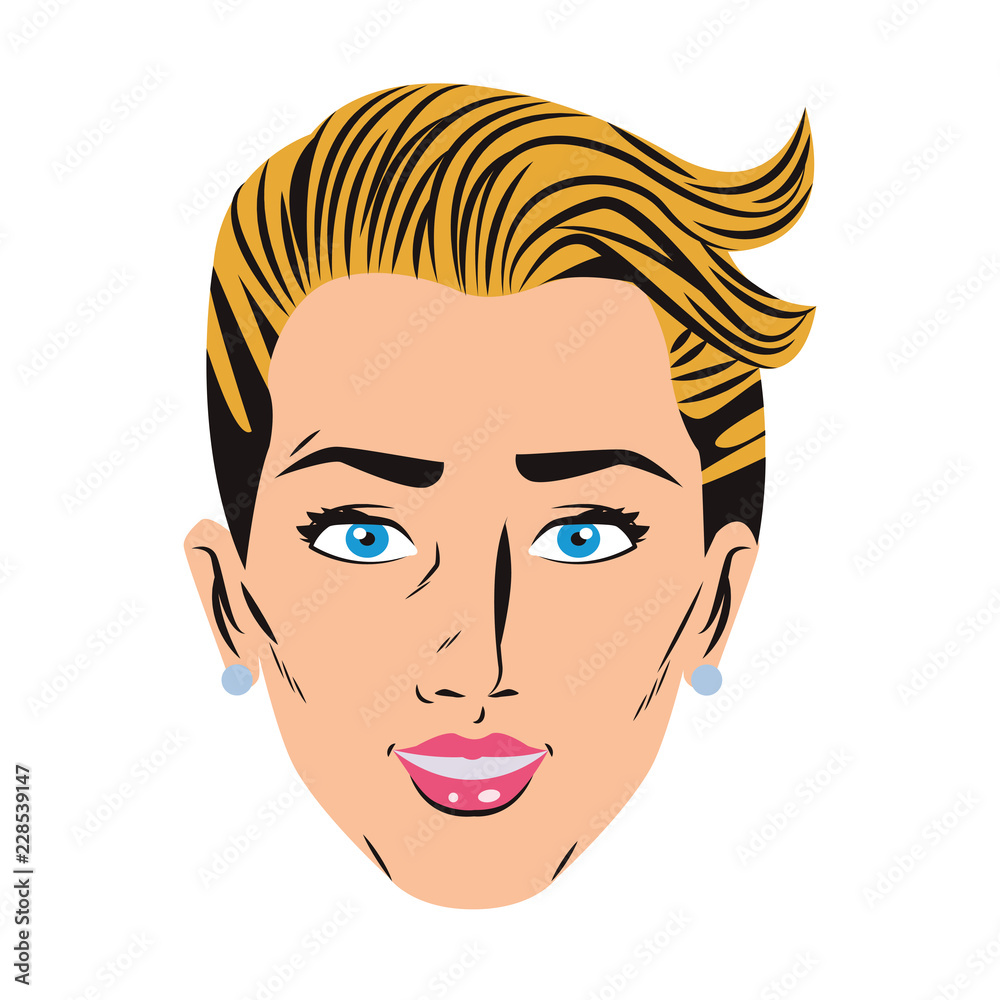 Pop art woman face Pop art woman face