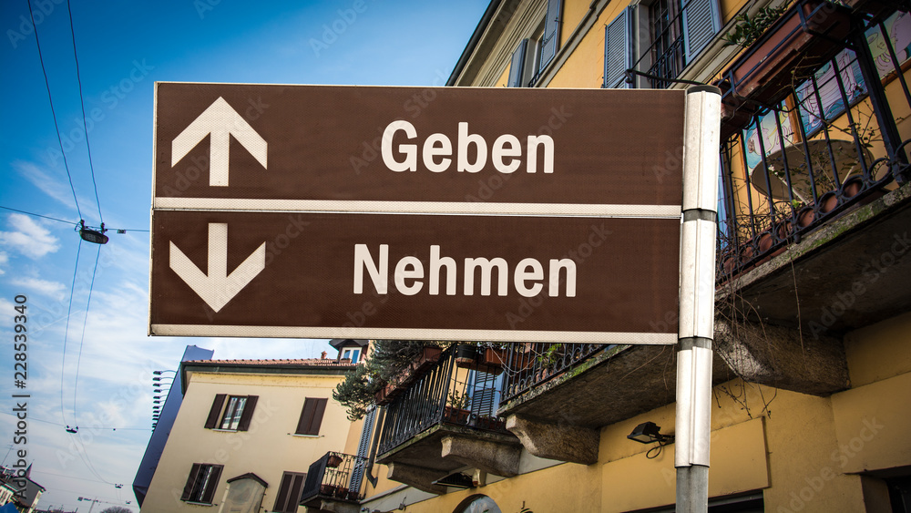 Fototapeta premium Schild 384 - Geben