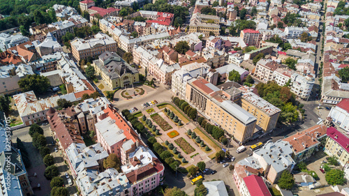 Картината върху платно Top view of Chernivtsi city from above Western Ukraine