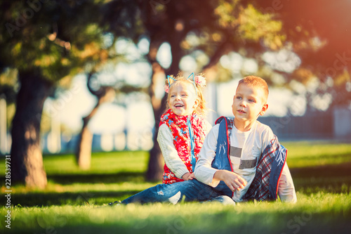Wallpaper Mural Children in the park on the grass on a sunny day. Torontodigital.ca