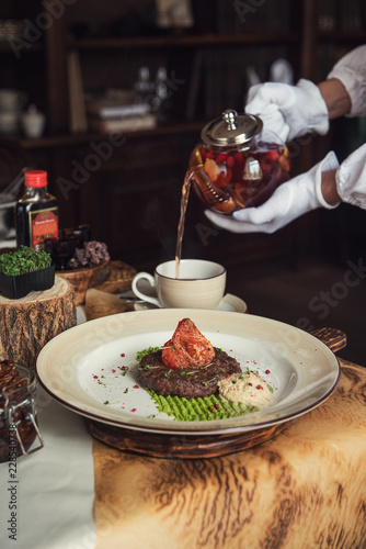 High kitchen: grilled beef ...