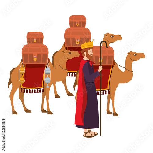 wise man with camels manger character