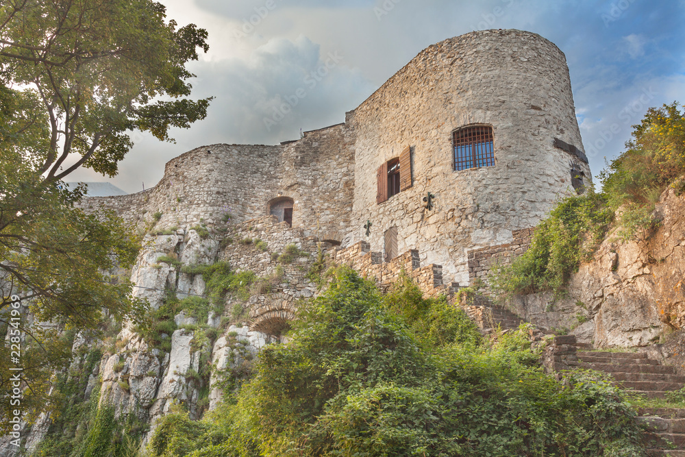 Mighty walls of the castle Socerb near Trieste, Slovenia