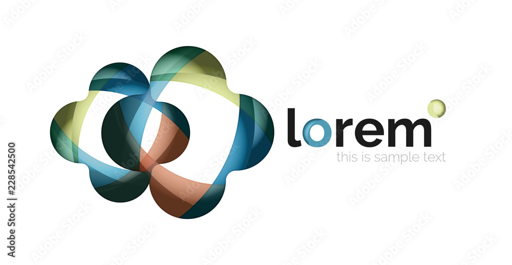 Abstract geometric logo design, overlapping shapes Abstract geometric logo design, overlapping shapes