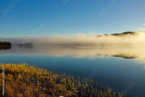 Fog on Lake at sunrise 