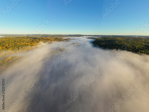 Fog on Lake at sunrise 