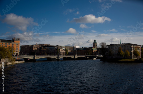 Canvas Print Government buildings, Rosenbad and the Parliament house in Stockholm