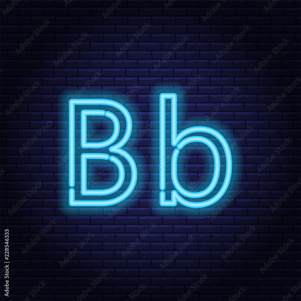 Blue neon letters, font on dark blue background. Vector illustration of eps 10. Blue neon letters, font on dark blue background. Vector illustration of eps 10.