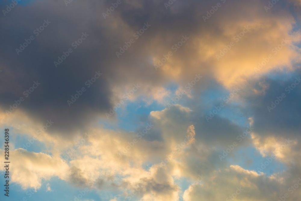 Blue sky from above heave clouds background. Blue sky from above heave clouds background.