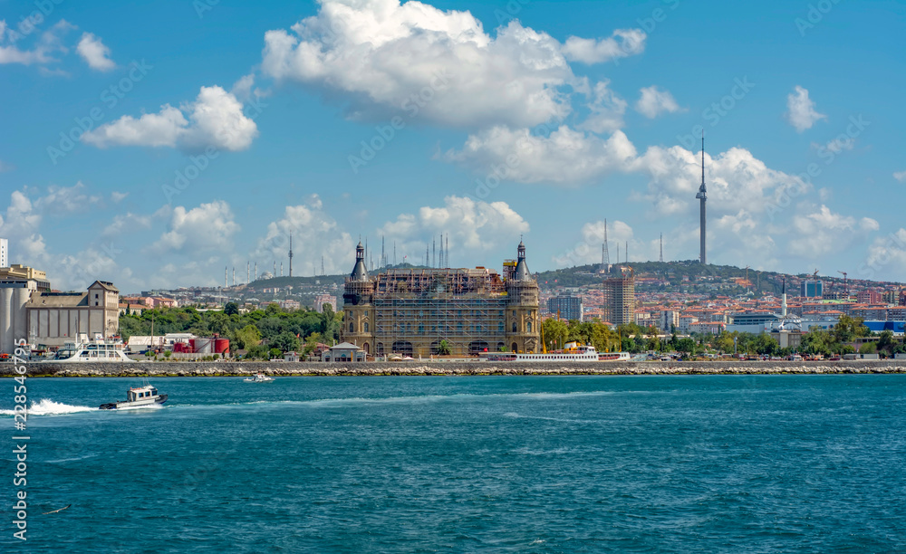 Fototapeta premium Haydarpasa train station on the Asian part of Istanbul is one of the historic landmarks of the city..
