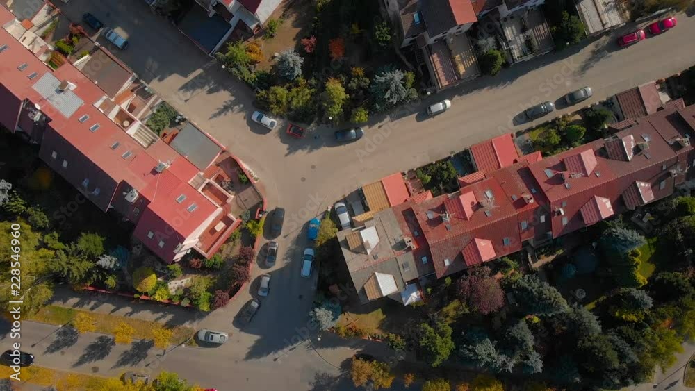 a lot of houses in a traditional Polish suburbs (aerial view) a lot of houses in a traditional Polish suburbs (aerial view)
