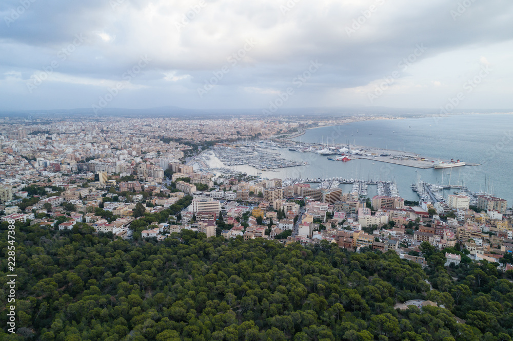 Aerial overview of Palma de Mallorca, Palma de Mallorca, Balearic Islands, Spain Aerial overview of Palma de Mallorca, Palma de Mallorca, Balearic Islands, Spain