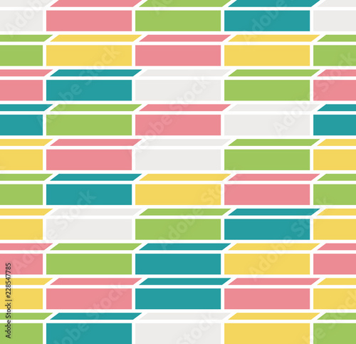 Colorful brick seamless background