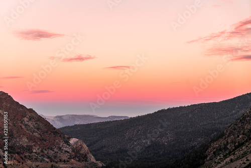 Colorful mountain sunset