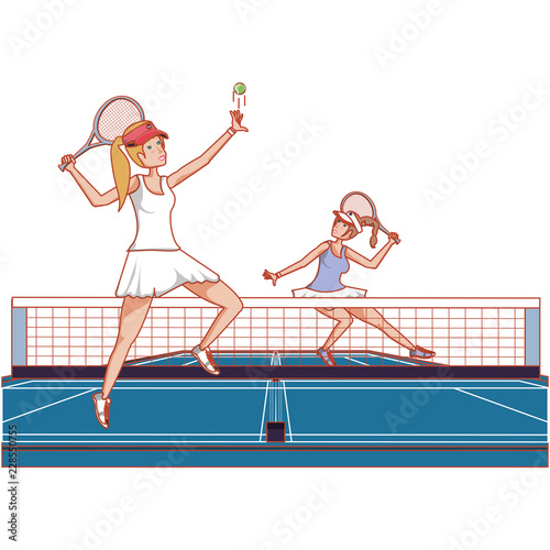 woman practicing tennis in court