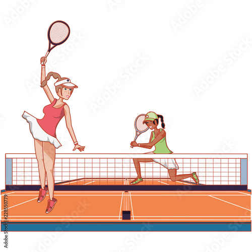 woman practicing tennis in court