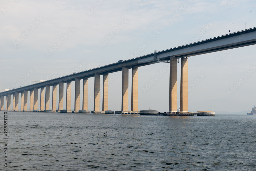 Rio-Niteroi bridge, linking the two cities on the bay of Guanabara