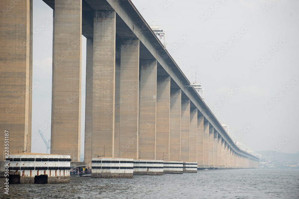 Rio-Niteroi bridge, linking the two cities on the bay of Guanabara Rio-Niteroi bridge, linking the two cities on the bay of Guanabara
