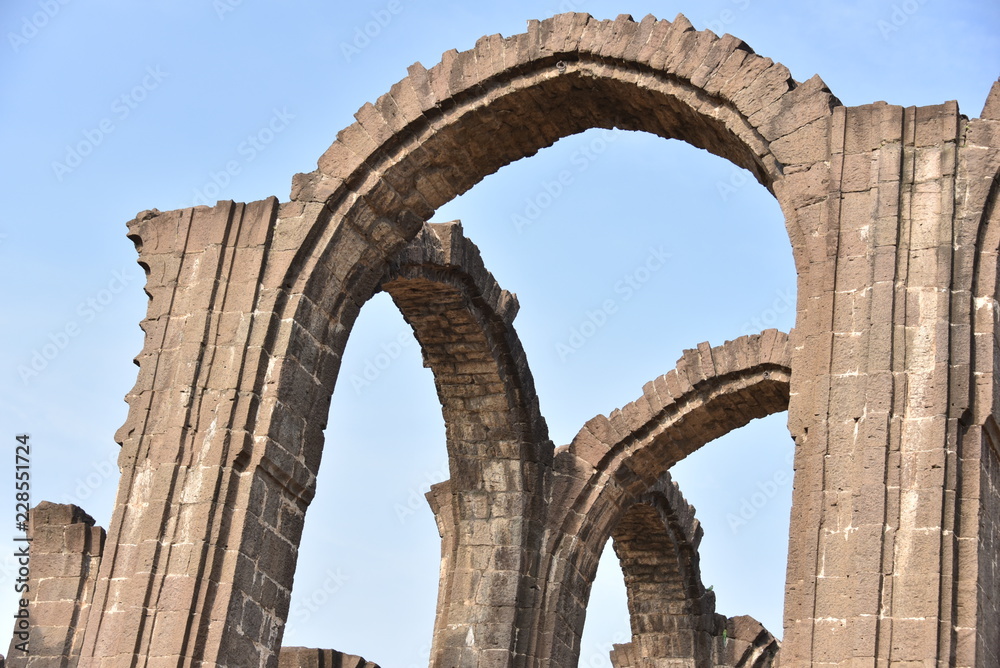 Bara Kaman, the unfinished mausoleum of Ali Adil Shah II in Bijapur, Karnataka, India