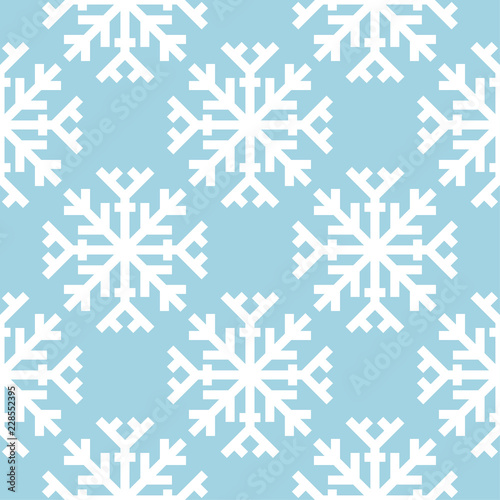 Snowflakes. Seamless pattern. Blue and white winter ornament