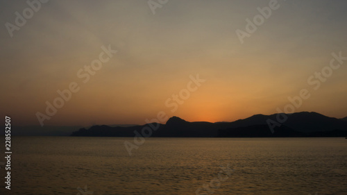 Sunset over mountains of the Sudak coast
