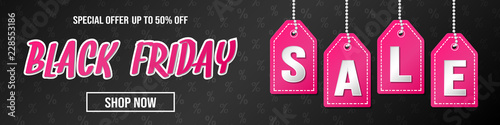 Concept of banner for Black Friday Sale. Vector.