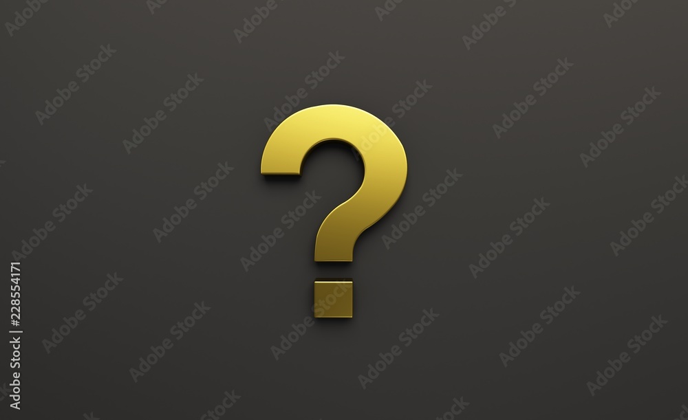 Golden Question Mark Isolated. 3D Render illustration Golden Question Mark Isolated. 3D Render illustration