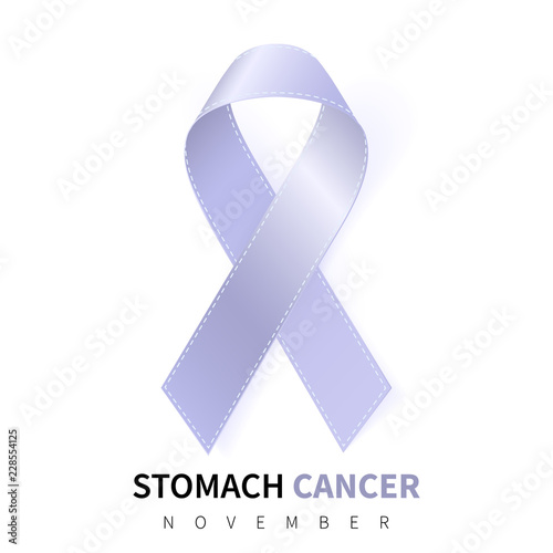 Stomach Cancer Awareness Month. Realistic Periwinkle ribbon symbol. Medical Design. Vector illustration