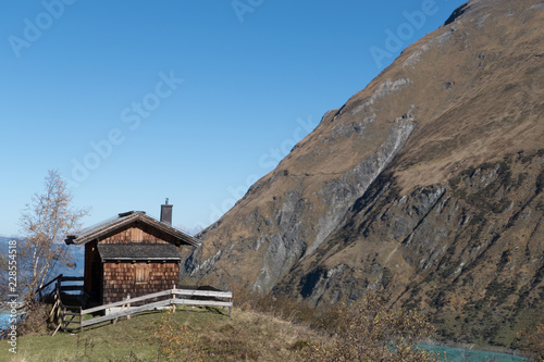 autumn hike to grosses Wiesbachhorn in glocknergruppe  hohe tauern in austria