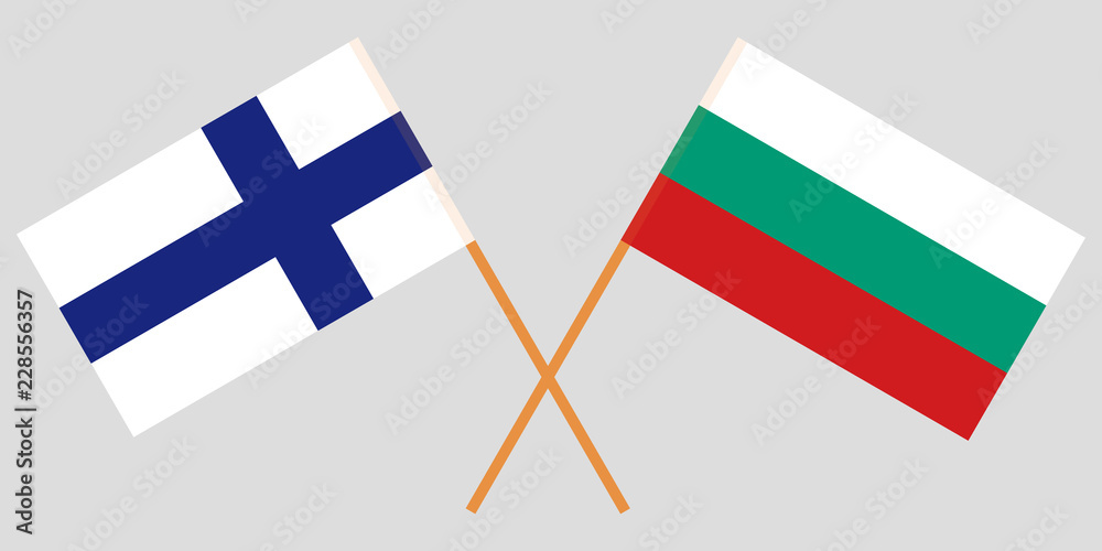 Bulgaria and Finland. The Bulgarian and Finnish flags. Official colors. Correct proportion. Vector