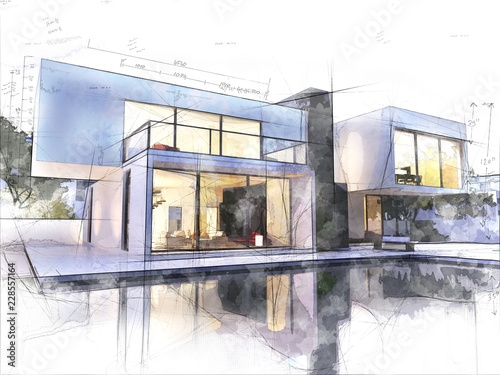 Modern architecture sketch