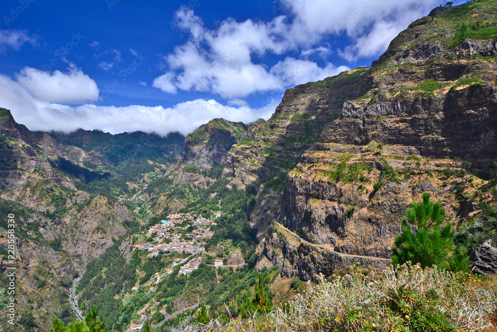 Valley of the Nuns, small cozy village Curral das Freiras in mountains of Madeira Island, Portugal
