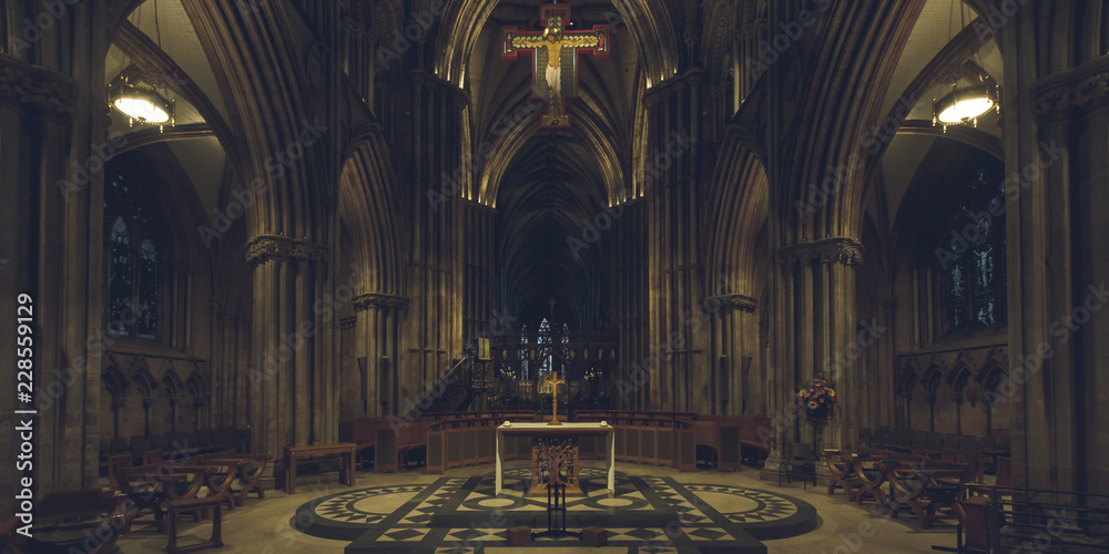 Interiors of Lichfield Cathedral - Nave and Altar