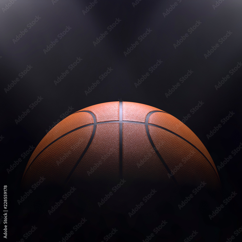 Basketball close-up on studio background - Stock image Basketball close-up on studio background - Stock image