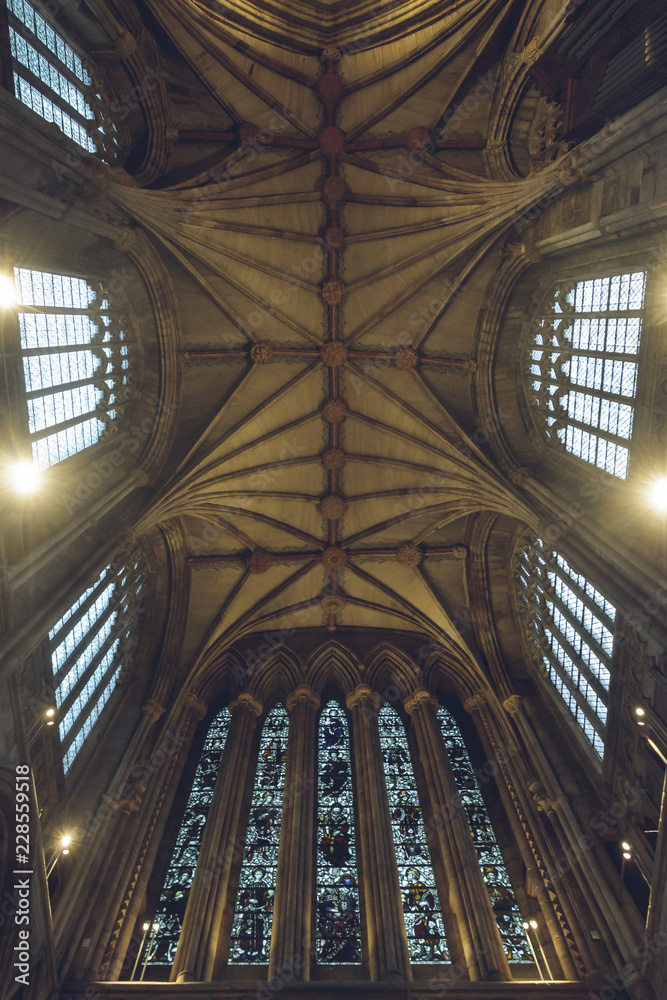 Interiors of Lichfield Cathedral - Ceiling in North Transept