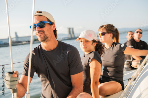 Team athletes Yacht training for the competition