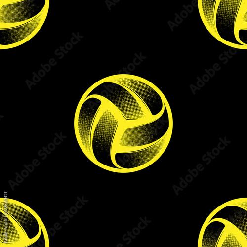 Volleyball black seamless background