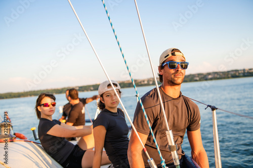 Team athletes Yacht training for the competition