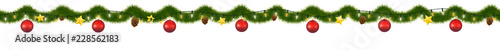 Green Christmas garland for decoration and web sites. photo