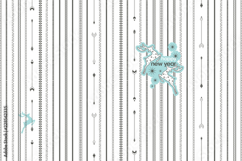 minimalistic pattern of arrows and elements for the new year. Christmas decorations. 
